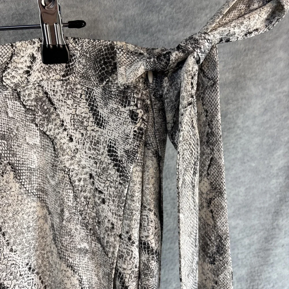 Y2K Vintage The Limited Maxi‎ Skirt 14 Snake Print Black White Wrap Silky Witchy